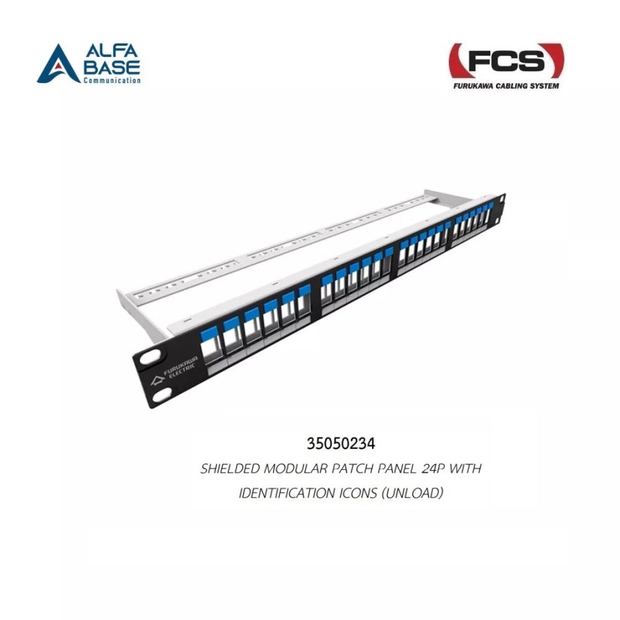 UTP Shielded Modular Patch Panel 24P with Identification Icons ...